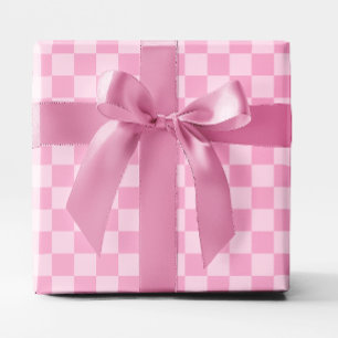Papel De Regalo Cuadros Rosa Claro