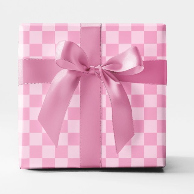 Papel De Regalo Cuadros Rosa Claro (Light Pink Checkered Wrapping Paper)