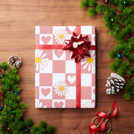 Papel de regalo cuadros rosas