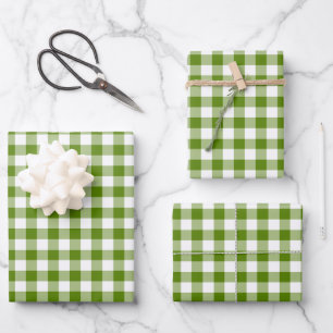 Papel de regalo cuadros verde aguacate retro