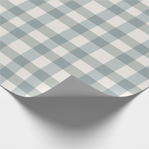 Papel De Regalo Cuadros Verdes Gingham Casa de Campo Sencillo