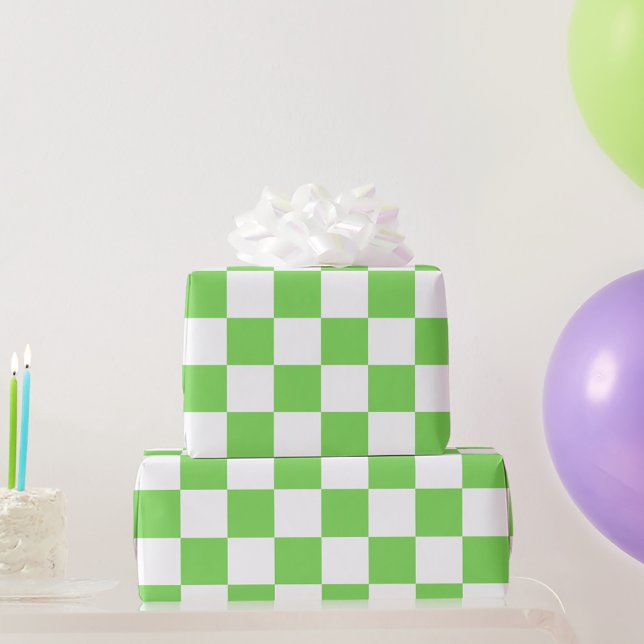 Papel De Regalo Cuadros verdes hierba  (Subido por el creador)