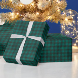 Papel De Regalo Cuadros verdes y negros