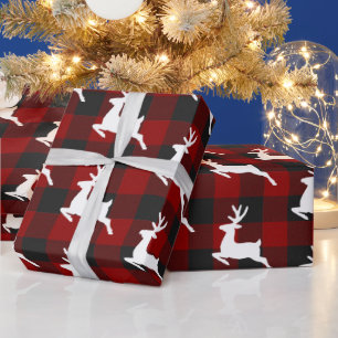 Papel De Regalo Cuadros y ciervos 