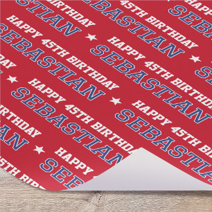 Papel De Regalo Cualquier edad Feliz Cumpleaños Personalizado Retr