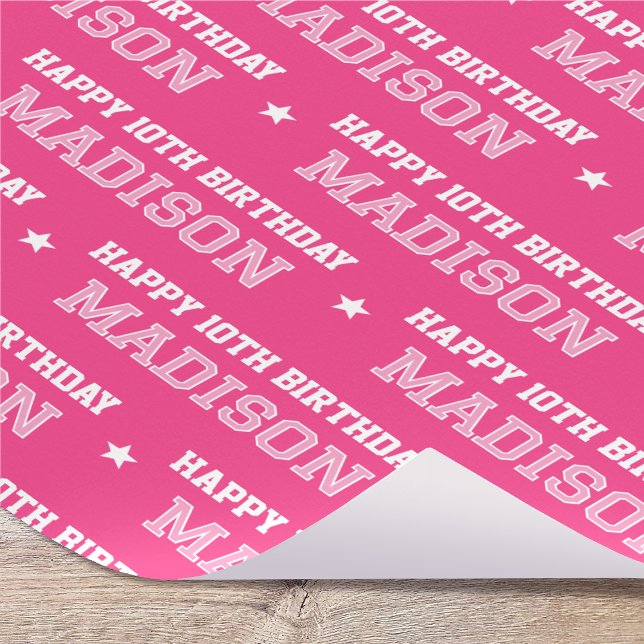 Papel De Regalo Cualquier edad Feliz Cumpleaños Personalizado Retr (Subido por el creador)
