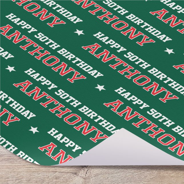 Papel De Regalo Cualquier edad Feliz Cumpleaños Retro Personalizad (Subido por el creador)