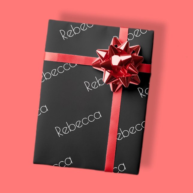 Papel De Regalo Cualquier nombre | Moderno tipeface blanco sobre n (Subido por el creador)