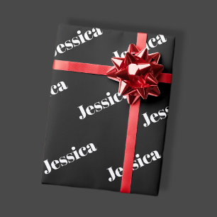 Papel De Regalo Cualquier nombre Típica blanca retro-moderna sob