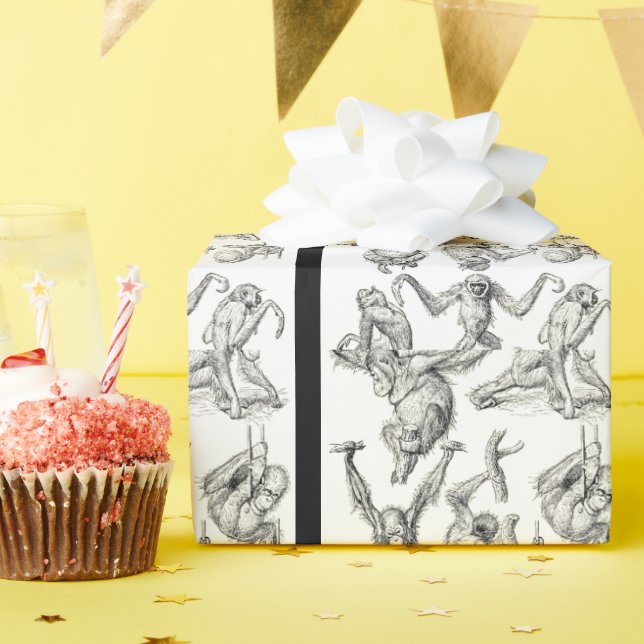Papel De Regalo Cualquier Ocasión Orangutan Cute Ape (Fiesta de cumpleaños )