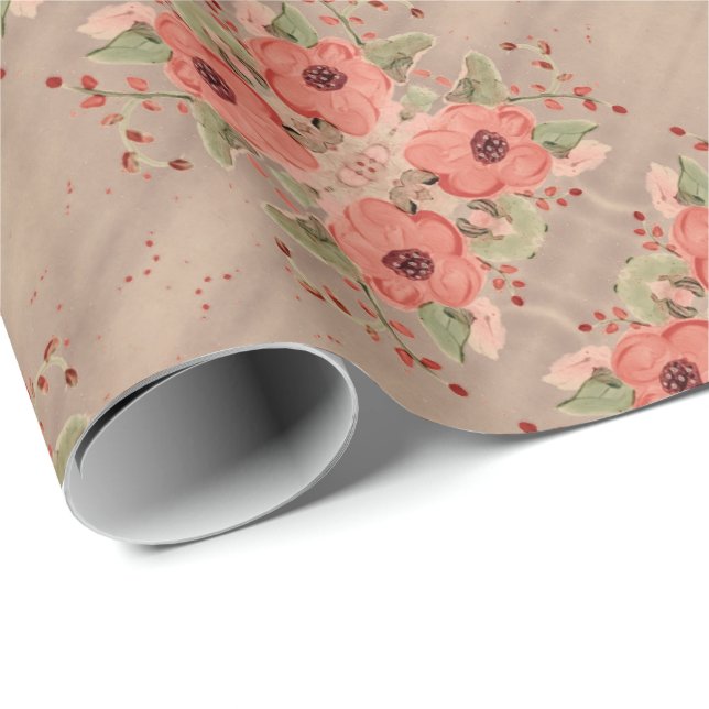 Papel De Regalo Cualquier Ocasión Regalo Florido (Esquina del rollo)