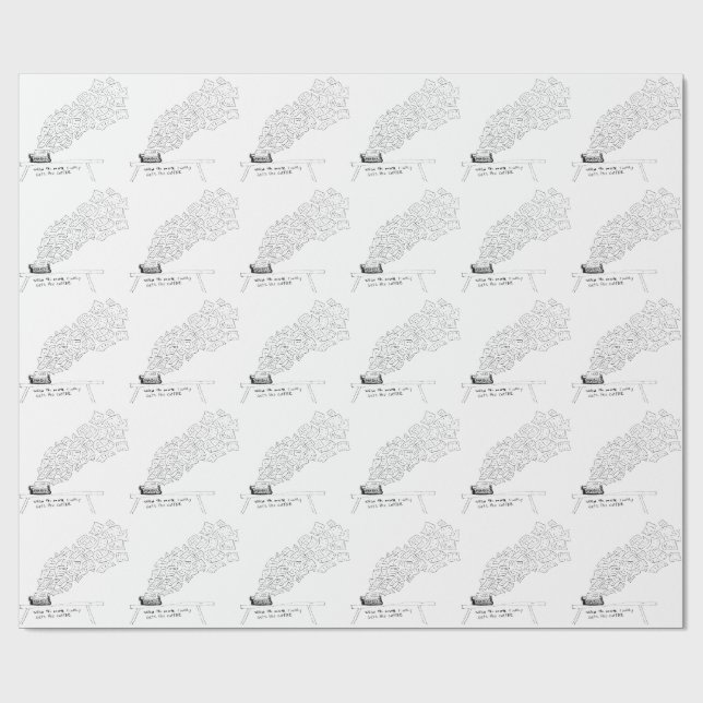 Papel De Regalo Cuando la Musa Finalmente Consigue Su Café (Superficie plana)