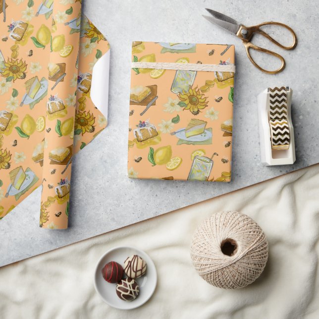 Papel De Regalo cuando la vida te da un patrón de limones (Artesanía)