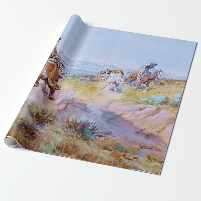 Papel De Regalo "Cuando las vacas estaban salvajes" por Charles M  (Desenrollado)