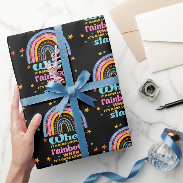 Papel De Regalo Cuando llueve, busca arcos de lluvia (Regalar)