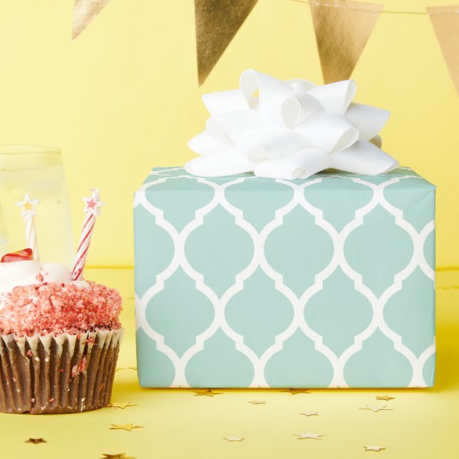 Papel De Regalo Cuarteto marroquí blanco y blanco (Fiesta de cumpleaños )