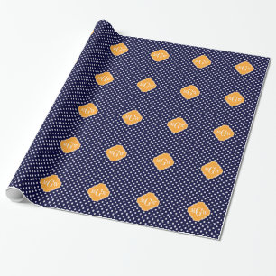 Papel De Regalo Cuatrefoil de la Marina Wt Polka Dot Cantaloupe 3 
