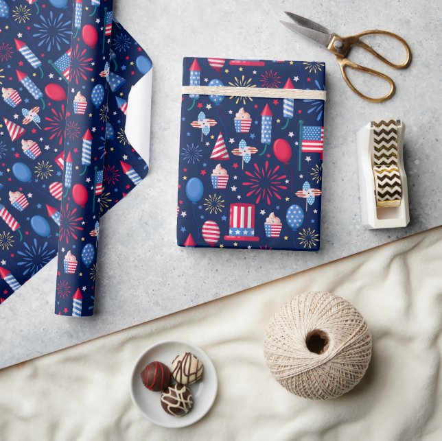 Papel De Regalo Cuatro De Julio (Artesanía)