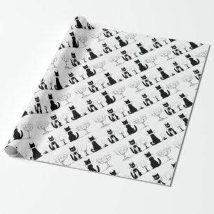 Papel De Regalo Cuatro gatos negros, Louis Wain