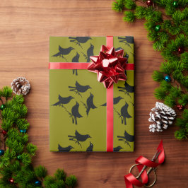 Papel De Regalo Cuatro pájaros llamando Retro corte del siglo XX 8