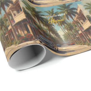 Papel De Regalo Cuba Vintage Viajes - Saludos desde La Habana