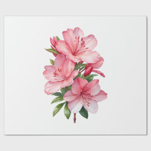 Papel De Regalo Cubierta acuarela de flores de Azalea