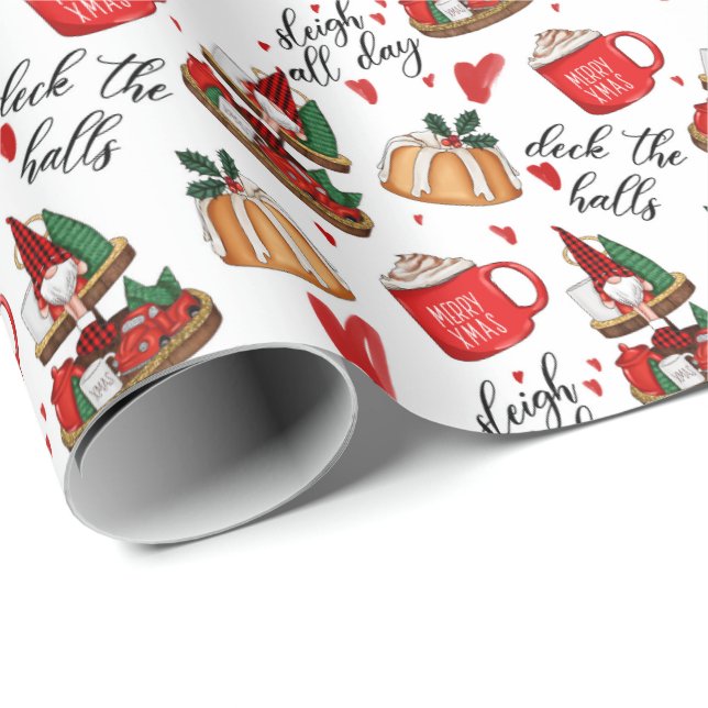 Papel De Regalo Cubierta Los Navidades De Los Salones Envolver Pap (Esquina del rollo)