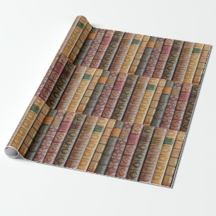 Papel De Regalo Cubiertas de Libros Antiguos con Bandas