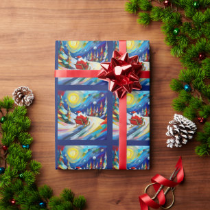 Papel De Regalo Cubismo Santa Navidad Vacaciones 