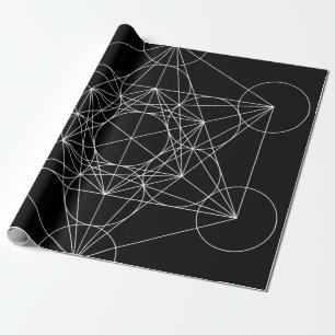 Papel De Regalo Cubo de Metatrón Negro y Blanco