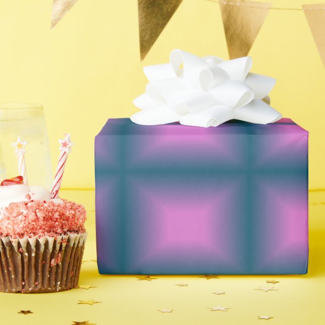 Papel De Regalo Cubo Morado (Fiesta de cumpleaños )