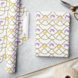 Papel De Regalo Cuentas de Mardi Gras con acuarela