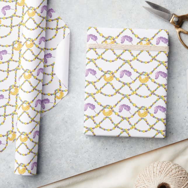 Papel De Regalo Cuentas de Mardi Gras con acuarela (Subido por el creador)