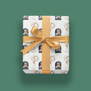 Papel De Regalo Cuentas de Rosario Comunión Foto Católica