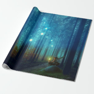 Papel De Regalo Cuento de hadas mágico de los árboles forestales