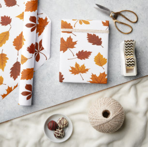 Papel De Regalo Cuento de otoño soñador Bosque de otoño suave y 