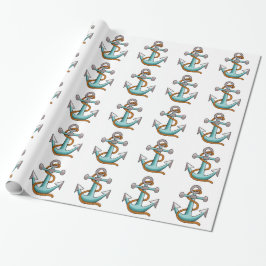Papel De Regalo Cuerda Náutica Y Ancla