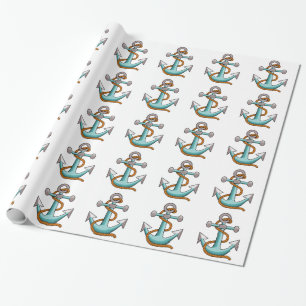 Papel De Regalo Cuerda Náutica Y Ancla 