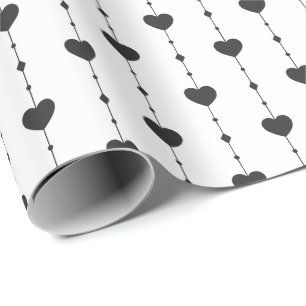 Papel De Regalo Cuerdas del corazón en negro