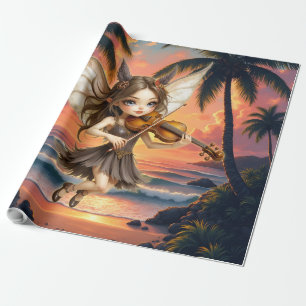 Papel De Regalo Cuerdas Susurrantes de la Hada del Atardecer.