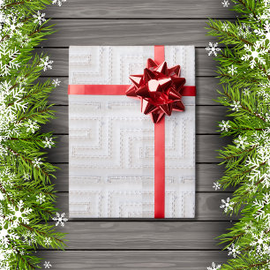 Papel De Regalo Cuero falso de las costuras blancas