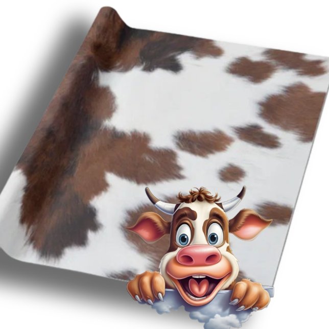 Papel De Regalo cuero marrón blanco (Brown Cow wrapping paper)
