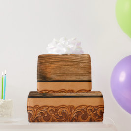 Papel De Regalo Cuero Occidental Estilo Natural con Herramientas d