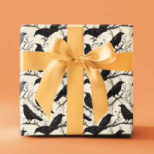 Papel De Regalo Cuervo de Halloween del otoño de Raven