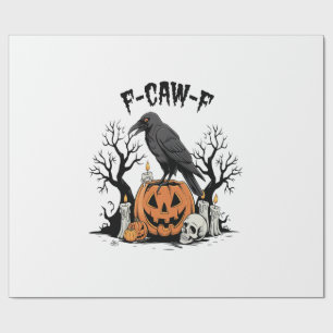 Papel De Regalo Cuervo Divertido, F-Caw-F, Cuervo Calavera, Cuervo