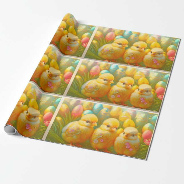 Papel De Regalo Cuesta 3 colección de pollo de Pascua (Desenrollado)