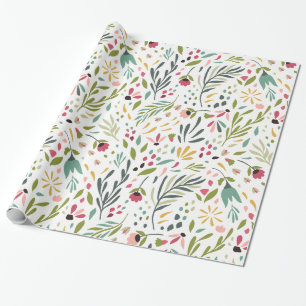Papel De Regalo Cuestas acuáticas Primavera Flores y Leafs
