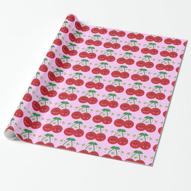 Papel De Regalo Cuestas de cerezas (Desenrollado)