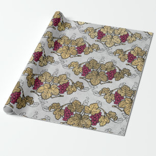 Papel De Regalo Cuestión de ciruela de borgoña y vino de oro