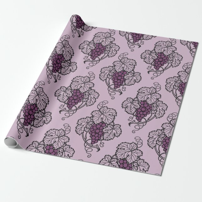 Papel De Regalo Cuestión del vino púrpura y ciruela (Desenrollado)